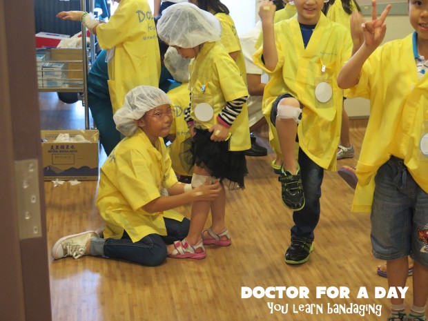 Doctor for a day bandaging