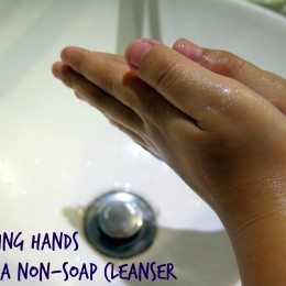 Washing with non soap cleanser